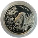 1/2 Unze Silbermünze China 1997, Vorderseite mit Panda-Motiv, Rückseite mit Himmelstempel in Peking, geprägt von der China Mint, Bullionqualität 999 Silber.