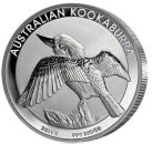 1-Unzen-Silbermünze Australien 2011 mit Kookaburra-Motiv, geprägt von der Perth Mint. Darstellung eines Kookaburra in einer natürlichen Szenerie, Silber in Bullionqualität.