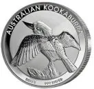 1-Unzen-Silbermünze Australien 2011 mit Kookaburra-Motiv, geprägt von der Perth Mint. Darstellung eines Kookaburra in einer natürlichen Szenerie, Silber in Bullionqualität.