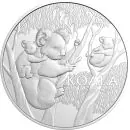 1 Unze Silbermünze Australien 2026 Koala, 3. Ausgabe der RAM Serie, aus 999,9 Feinsilber, geprägt von der Royal Australian Mint, Koala Motiv auf der Rückseite, ausgeliefert in Münzkapsel.