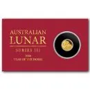 0,5 Gramm Goldmünze Australien 2026 Polierte Platte im Blister, Lunar Serie 3 Motiv Pferd aus 999,9 Feingold, geprägt von der Perth Mint.