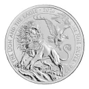 1 Unze Silbermünze Großbritannien 2026 mit dem Motiv Löwe und Adler, geprägt in 999er Feinsilber, Wertseite mit Porträt von König Charles III.