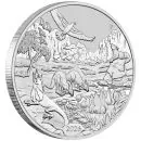 1 Unze Silbermünze Australien 2026 Wonders of Australia The Outback aus 999,9er Feinsilber, Motiv zeigt australische Tierwelt in einer Outback-Landschaft, Wertseite mit Porträt von König Charles III.