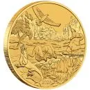 1 Unze Goldmünze Australien 2026 Wonders of Australia The Outback aus 999,9er Gold, Motiv zeigt australische Tierwelt im Outback, Wertseite mit Porträt von König Charles III.