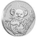 1 Unze Silbermünze Australien 2026 Koala aus 999,9er Feinsilber, Bullionausgabe der Perth Mint mit Koala-Motiv und Porträt von König Charles III.