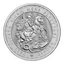 1 Unze Silbermünze Großbritannien 2026 mit dem Motiv Löwe und Adler, geprägt in 999er Feinsilber, Wertseite mit Porträt von König Charles III.