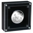 1 oz Silbermünze Australien 2027 „Jahr der Ziege“ der Perth Mint. 999,9 Feinsilber, Polierte Platte, Lunar Serie III, Auflage 5.000 Stück.