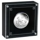 1 oz Silbermünze Australien 2027 „Jahr der Ziege“ der Perth Mint. 999,9 Feinsilber, Polierte Platte, Lunar Serie III, Auflage 5.000 Stück.